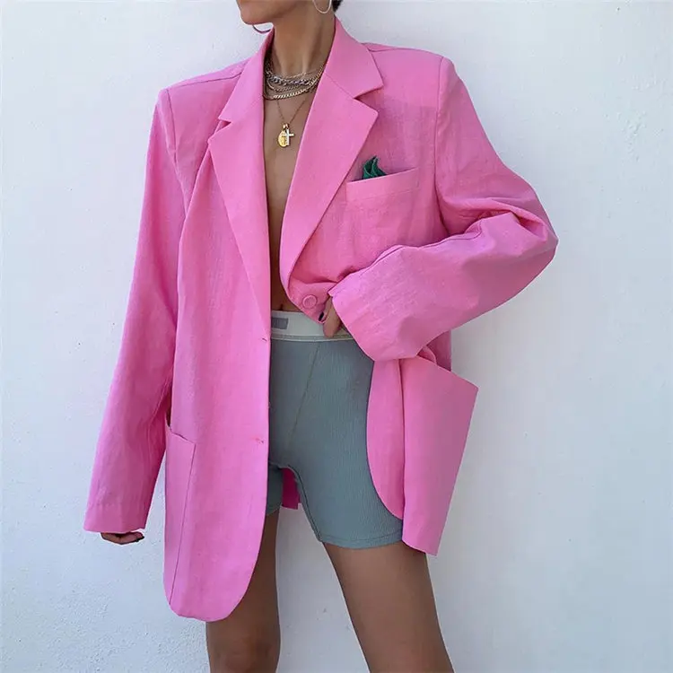 

Women fall clothing new product fashion blazer jacket long-sleeved mid-length casual street ladies blazers