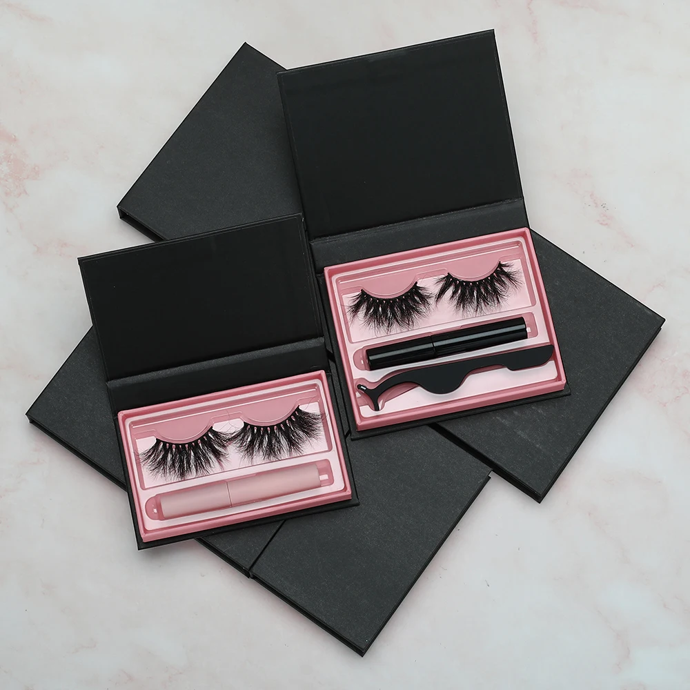 

Mink eyelashes private label eyelashes fluffy mink eyelash fake eye lashes, Black