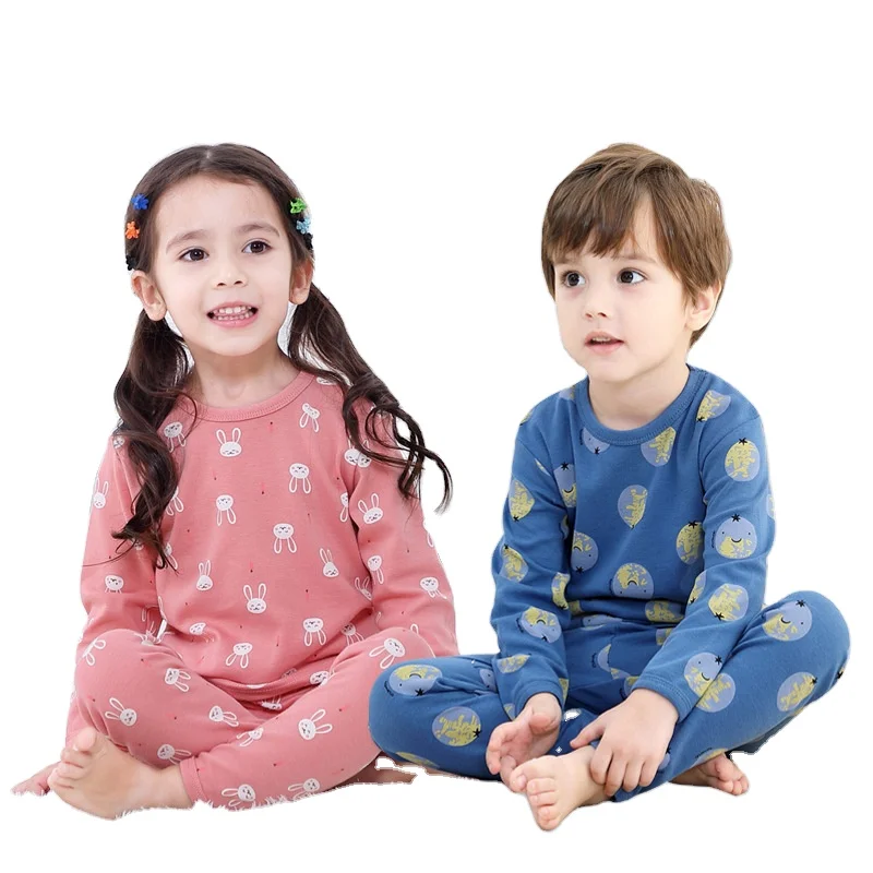 

Autumn and winter children's pure cotton, class A underwear set, warm boys and girls new home clothes, pajamas