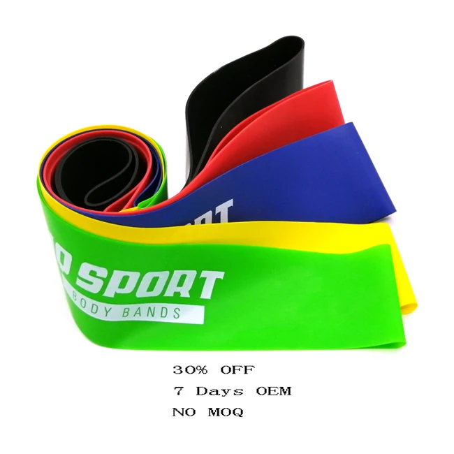 

High Quality Exercise Mini Latex Yoga Custom Printed Logo Workout Fitness Resistance Bands Set, Customized