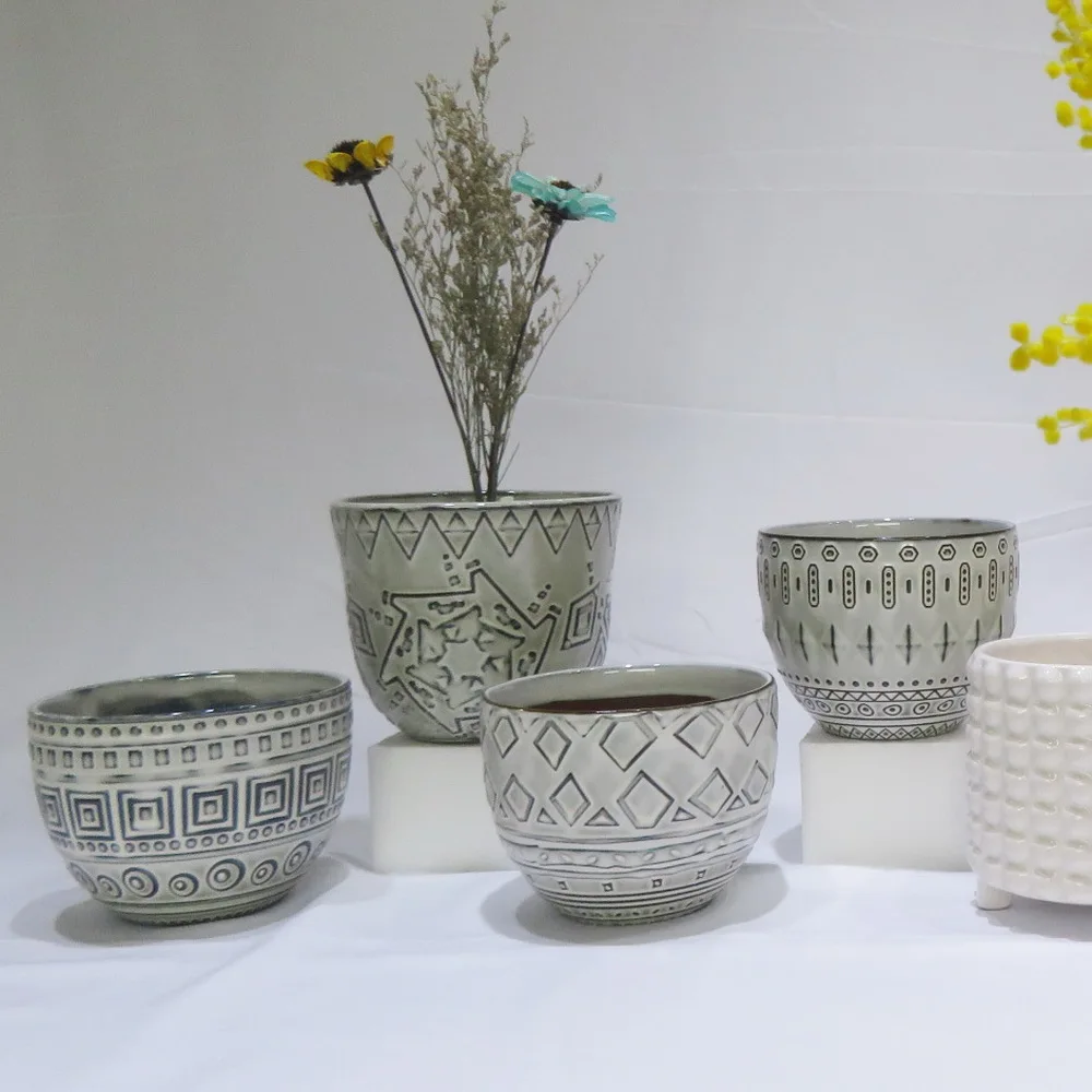 

Ceramic abstract face vase, Customized