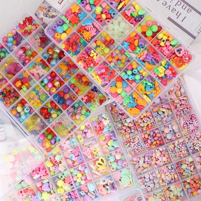 

Hobbyworker Plastic Candy Color Beads for Diy Children's Bracelets Making, Colors