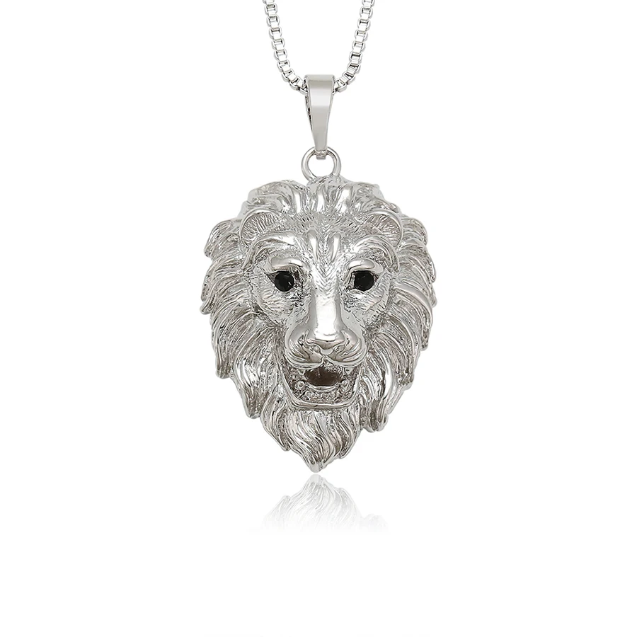 

46285 Xuping fashion lion pendant hollow animal series rhodium color plated gifts pendant necklace for neutral