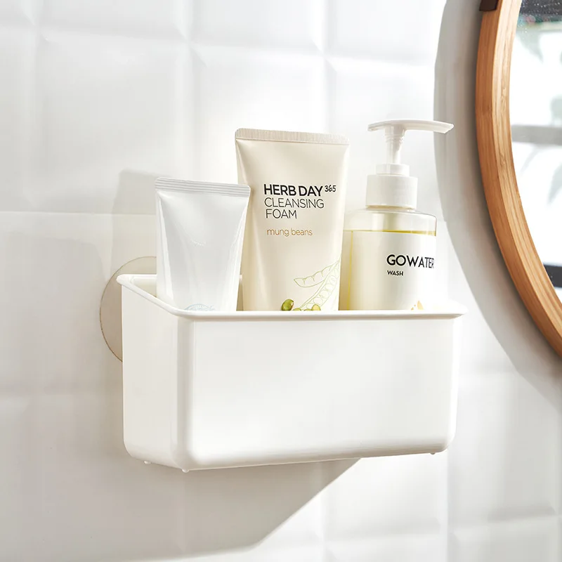 

Wall Mounted Suction Cup Storage Box Multifunction Cosmetic Storage Box