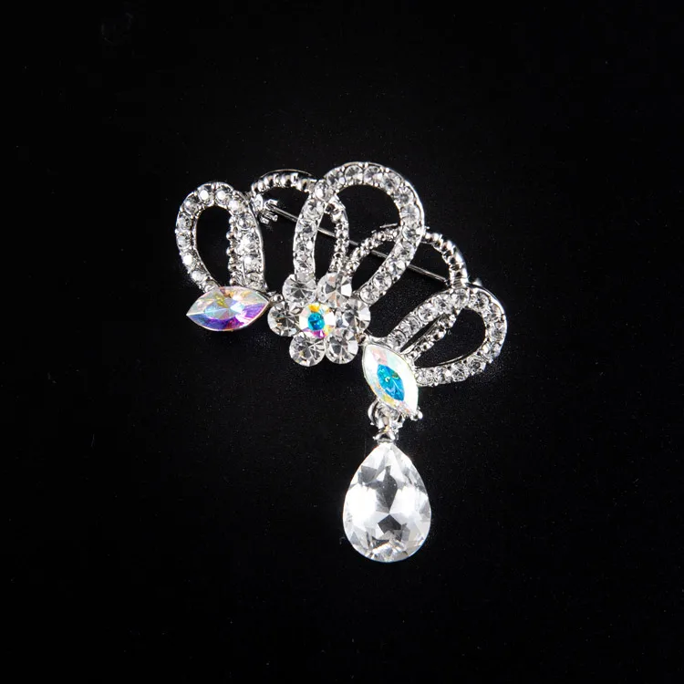 

Fashion jewelry alloy AB crystal rhinestones design royal crown brooch pins