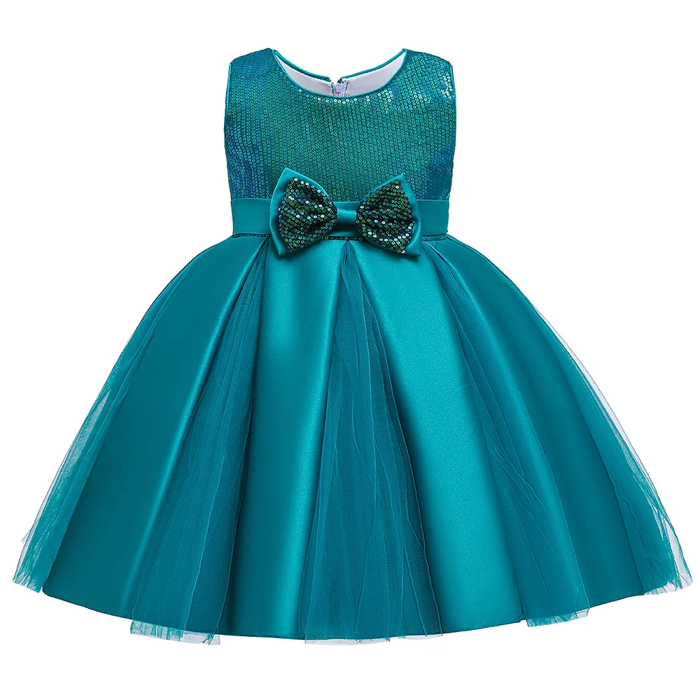

Baby Girls Ball Gown Sequin Children party dress Flower Girl Dresses For Wedding L5156, Green ,pink,blue,white