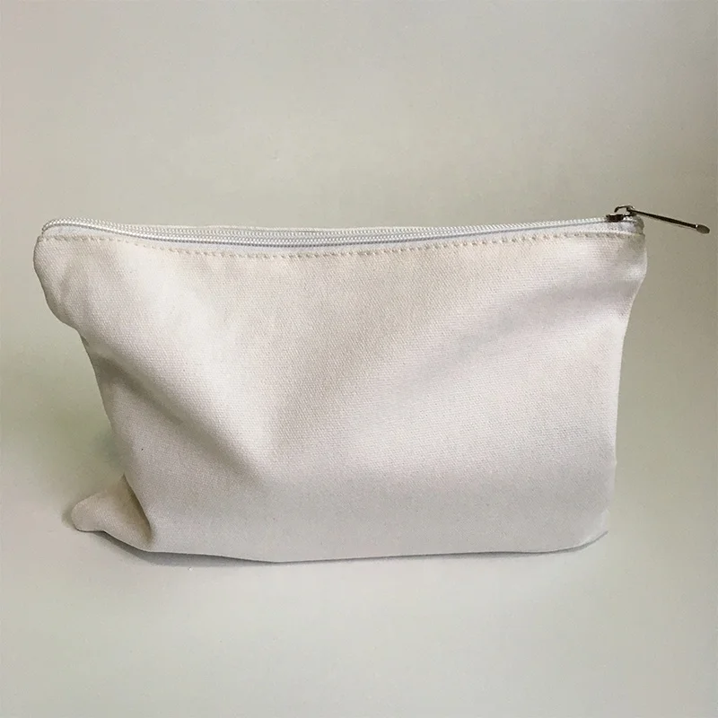 

Cheap price plain cotton cosmetic bags makeup canvas cosmetic pouch bag 12oz white canvas zipper bag for wholesale