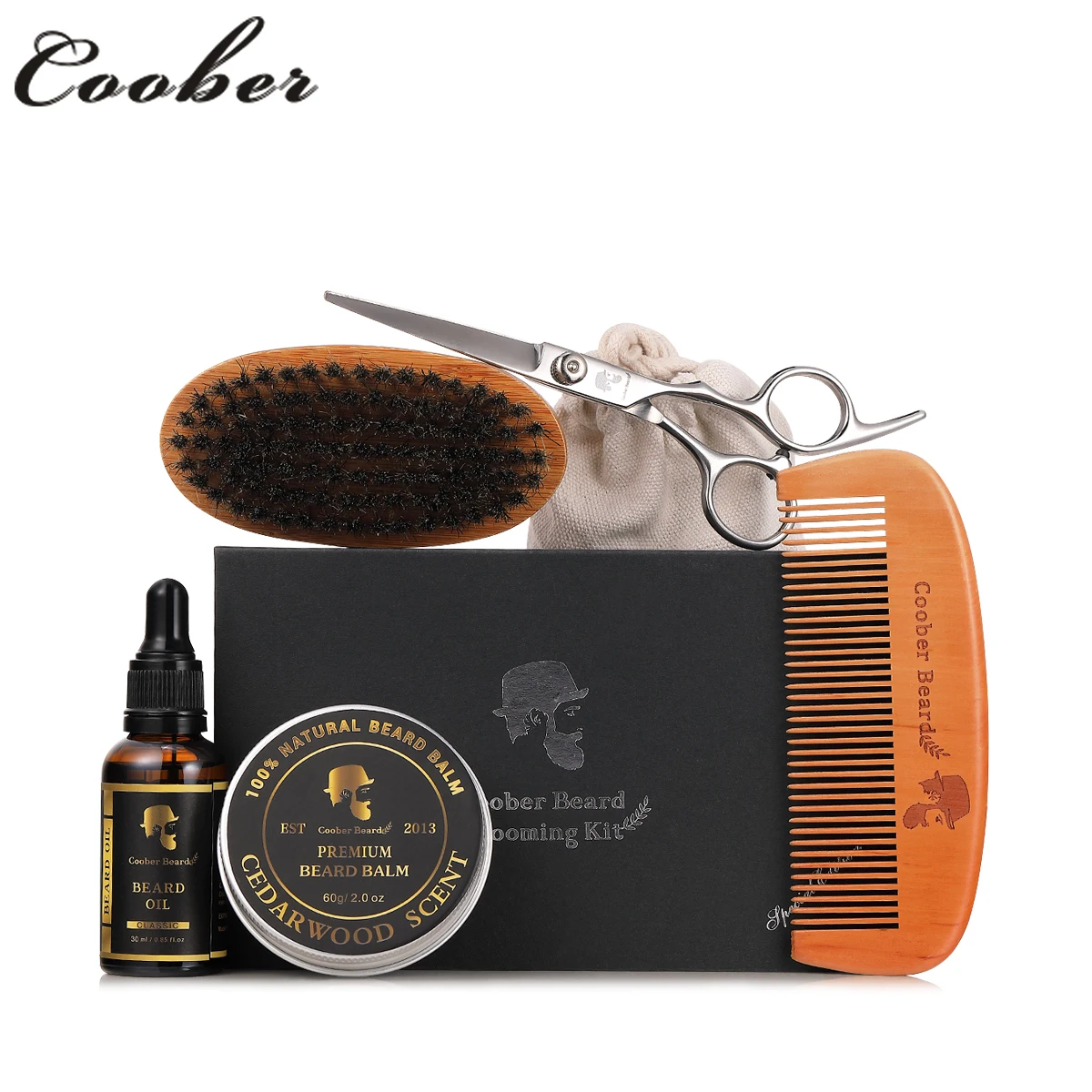 

Private Label Factory Price Beard Grooming Kit with Argan Oil Beard Oil and Beard Balm, Brown,black,etc