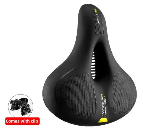 

ROCKBROS Road Bike Saddle Rainproof PU Surface Soft Memory Sponge Shockproof Bike Seat MTB Saddle Reflective Bicycle Saddle Seat, Black