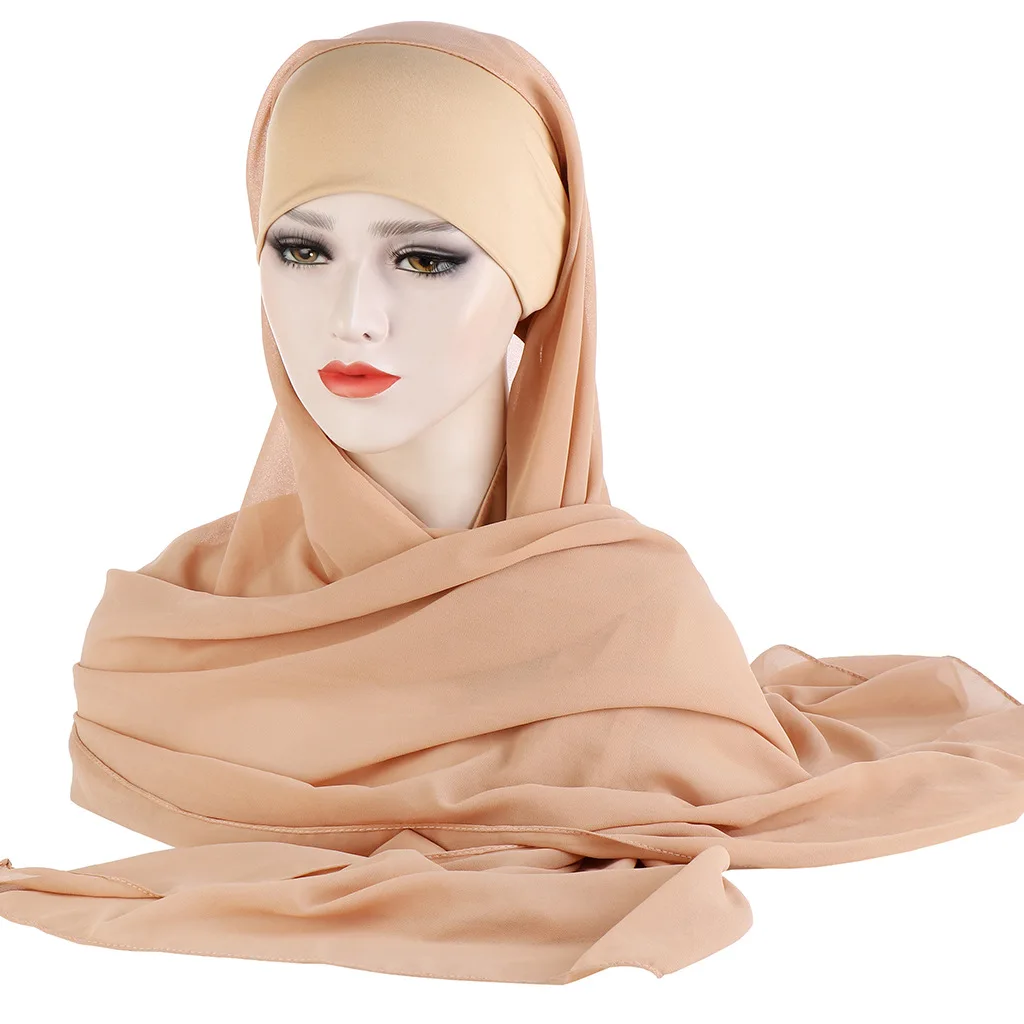 

175*70cm Fast Shipping Malaysia tie-wrap muslim Bandage Hijab Women Long Silk Shawl Scarf Hijab