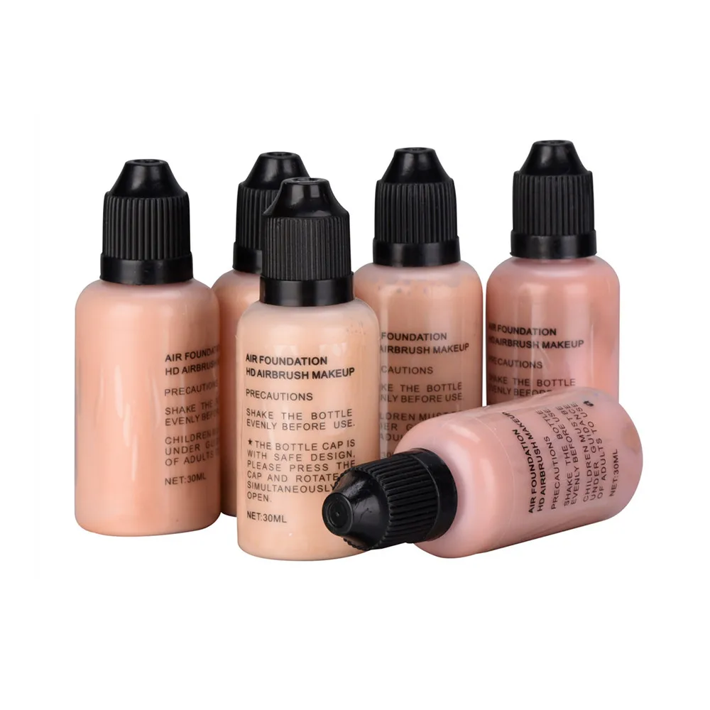 

Face Mineral Cosmetic Full Coverage HD Waterproof Matte Private Label Airbrush Liquid Makeup Foundation For Dark Skin, 7 colors