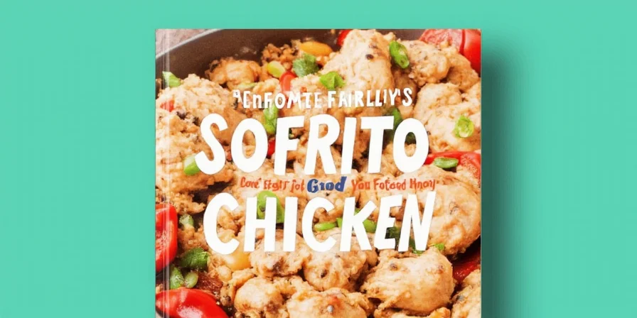 Close-up of sofrito seasoning being added to pan