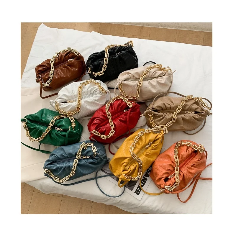 

Women Designer Evening Clutches Pouch Soft Wrinkled Dumpling Shoulder Messenger Luxury Handbags Ins Weaving PU Leather Cloud Bag