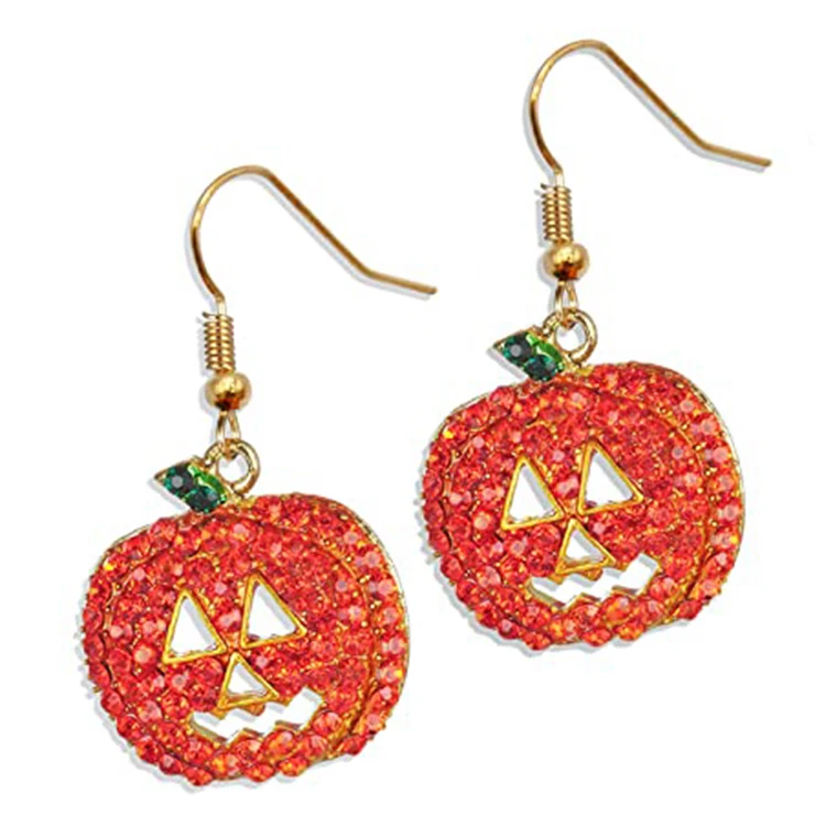 

Trendy Halloween Party Gifts Jewelry Dangle Hook Earrings Halloween Earrings Pumpkin Earrings for Women, Picture shows