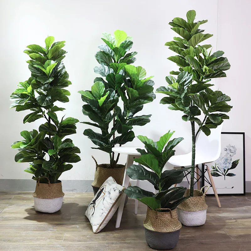 

Wholesale Indoor Artificial Garden Restaurant Plants Fiddle Leaf Fig Tree