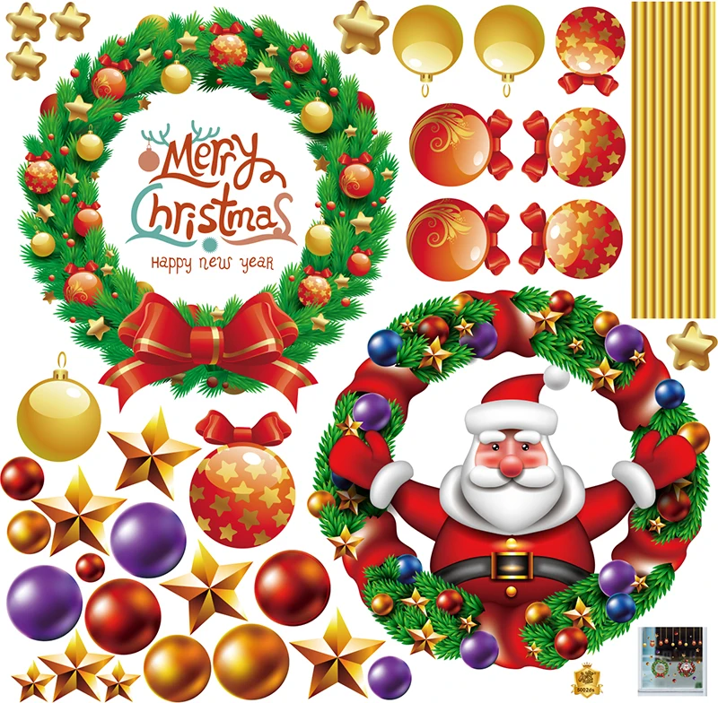 3d Self Adhesive Wall Sticker Merry Christmas S1 Window Sticker Home Decoration Pvc Customizer