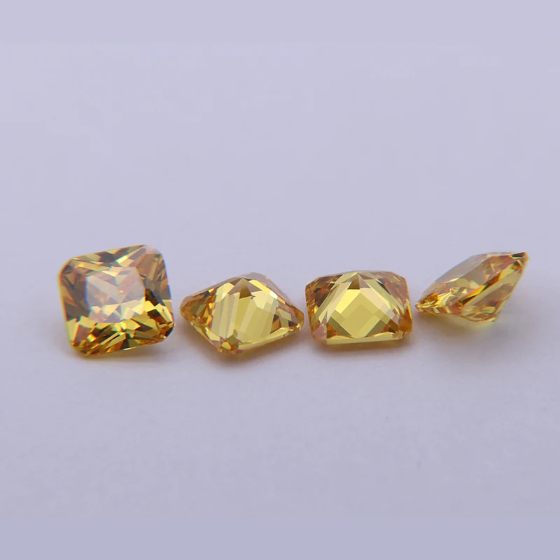 

Diamond Cut Gold Cushion Cubic Zirconia Gems