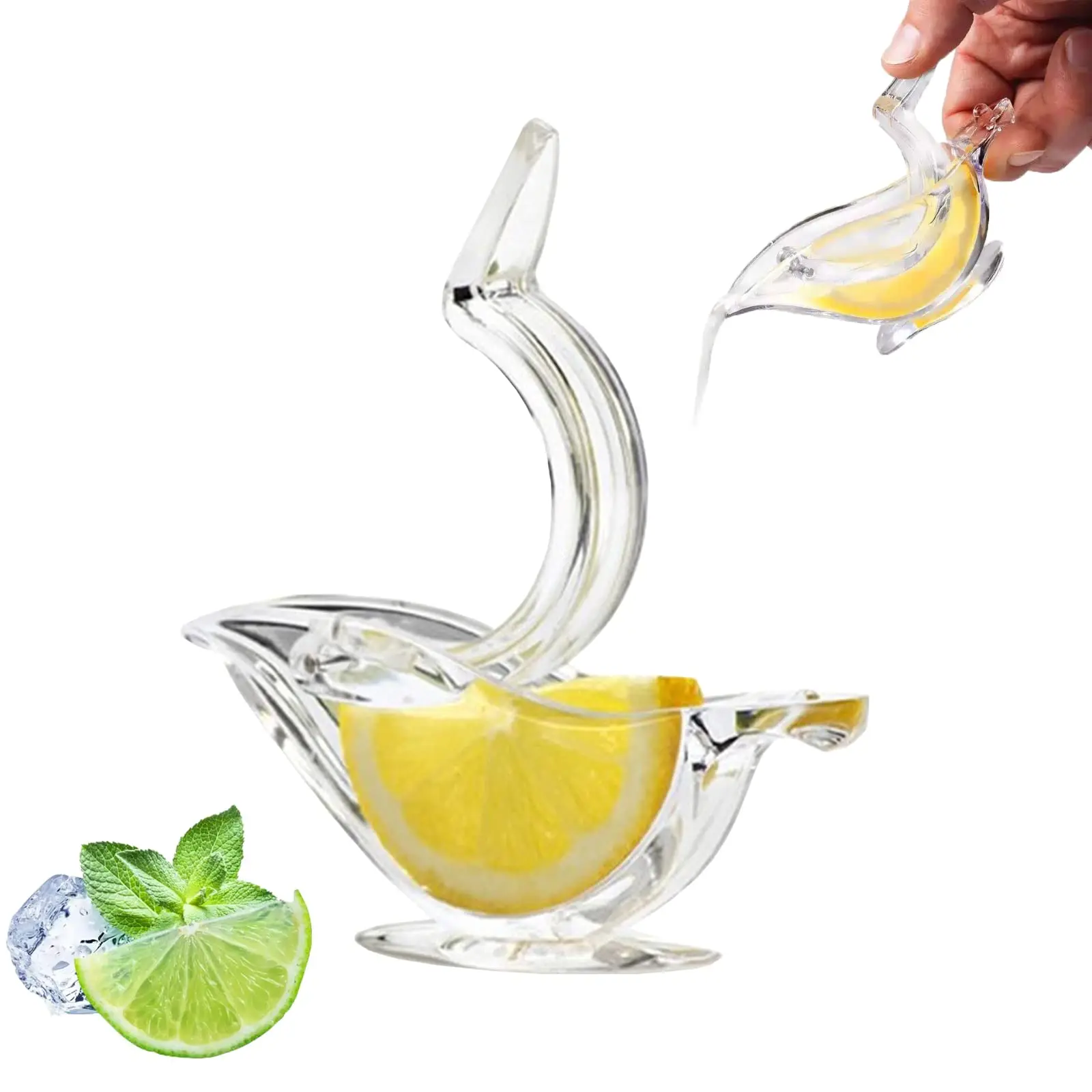 

Manual Lemon Juicer Acrylic Manual Lemon Slice Squeezer Portable Transparent Fruit Juicer Elegance Bird Shape Hand Juicer