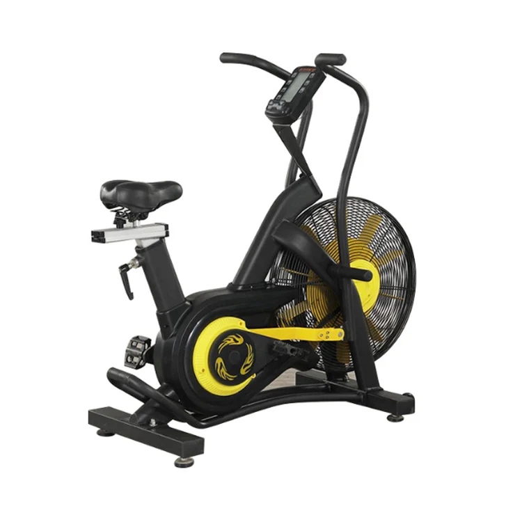

Skyboard accurate monitor indoor exercise commercial airbike comfortable adjustable seat air bike, Black, yellow
