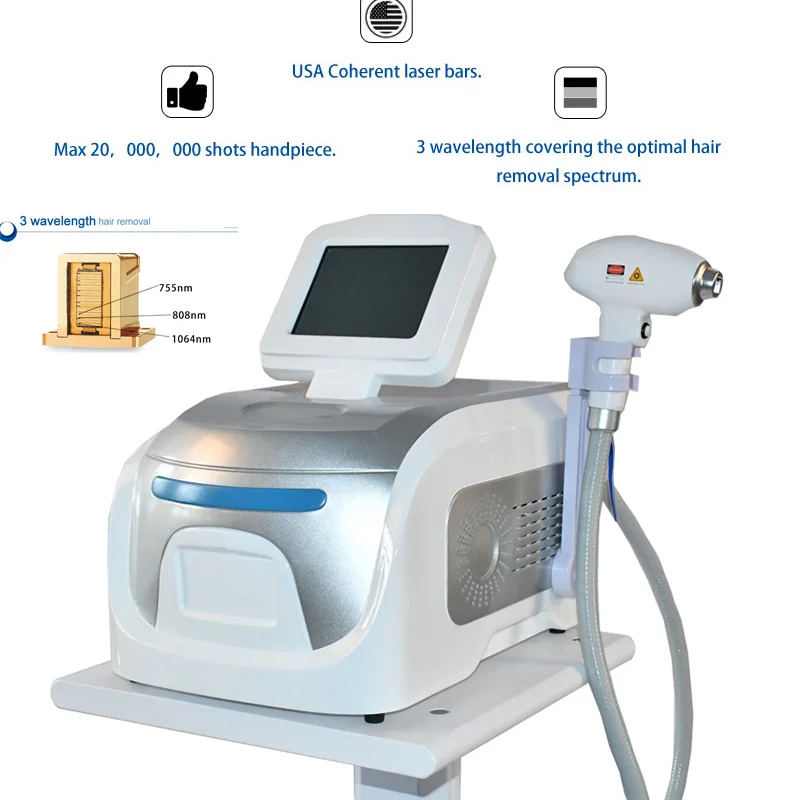 

808nm 755nm 1064nm Diode Laser Hair Removal Machine Alexandrite Laser