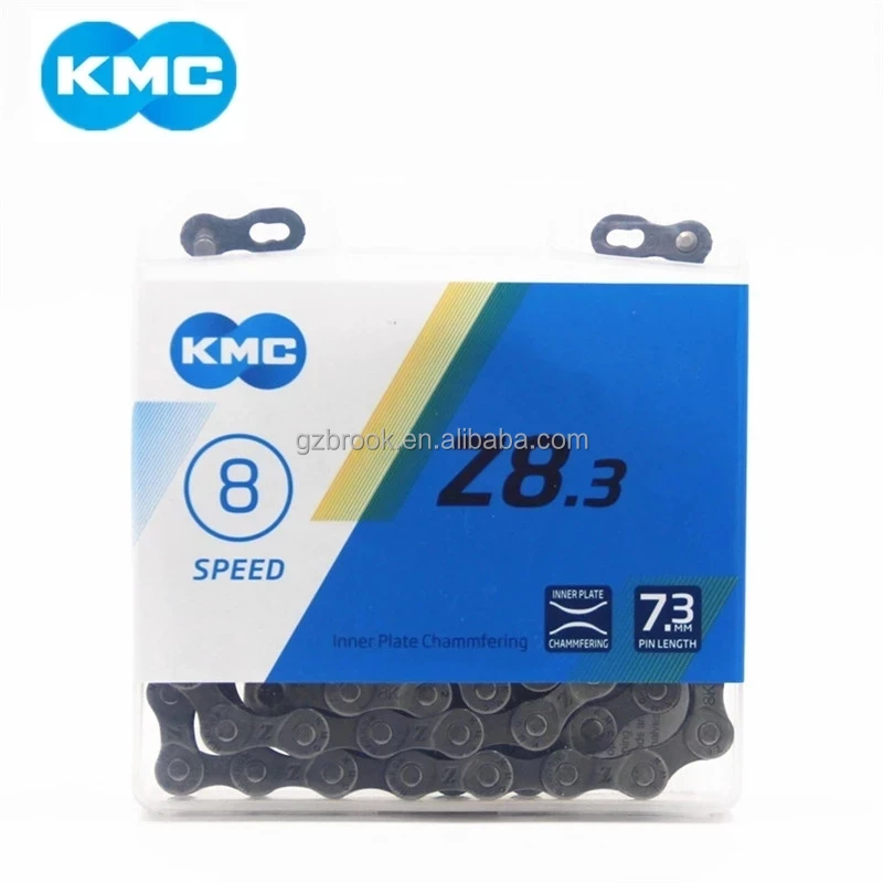 

KMC Z8.3 Bicycle Chains 116L 8 Speed Bicycle Chain With Original Box and Magic Button for Mountain Road Bike Bicycle Parts, Silver/grey