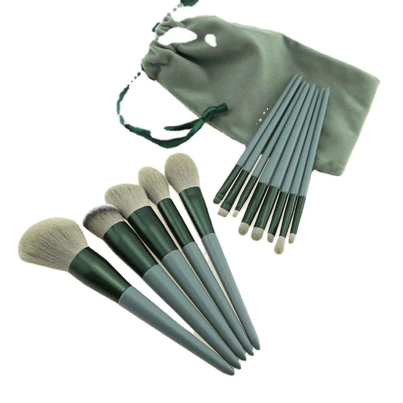 

Amazon Best Seller Makeup Brushes 16pcs Green Handle Custom Make-Up Brush Synthetic Professional Makeup Brushes Kits Custom Logo, Green, or customized color
