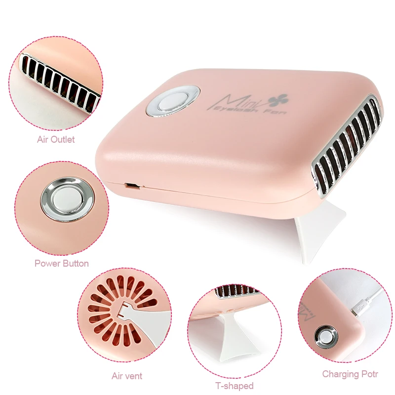 

Pinky Leem Bladeless Fan Air Conditioning Fast Drying Silk Lash Extension Portable USB Mini Fan Colored Lash Fan