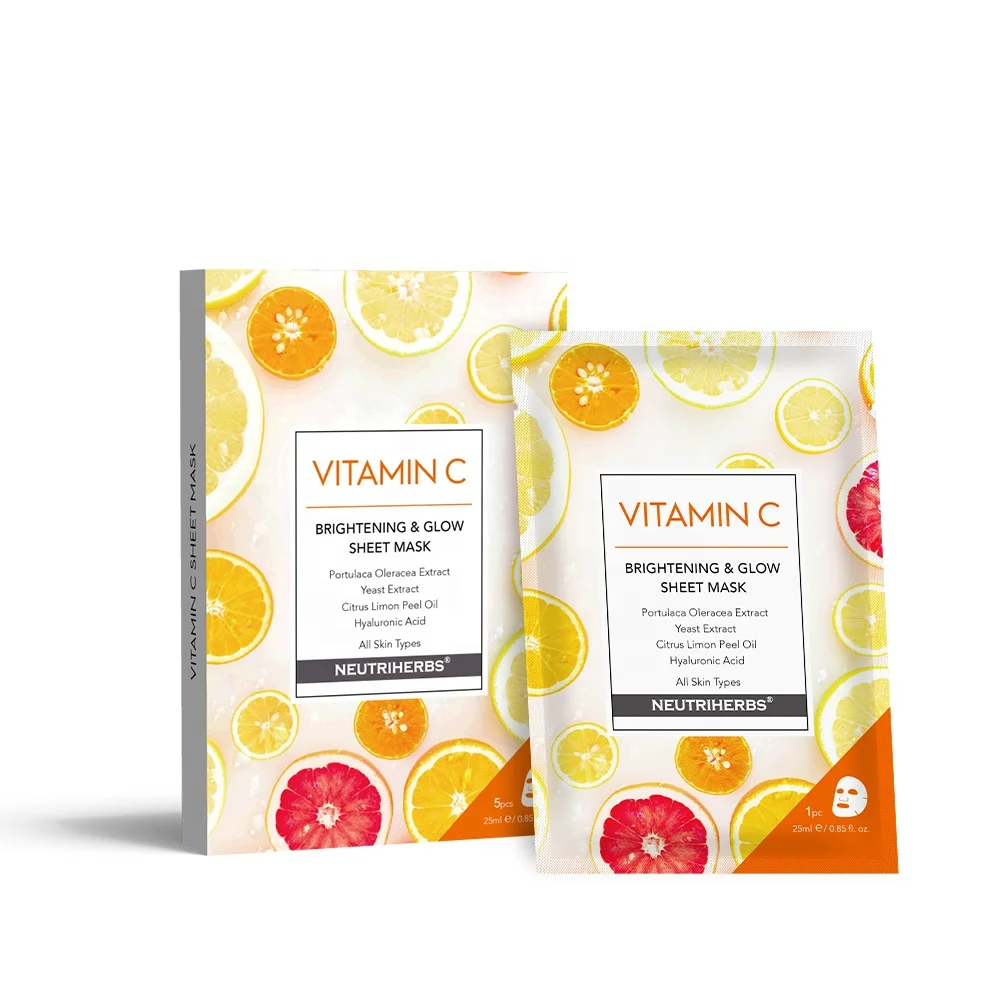 

Natural Nourishing Whitening Hydrating Skin Care Vitamin C Sheet Face Mask