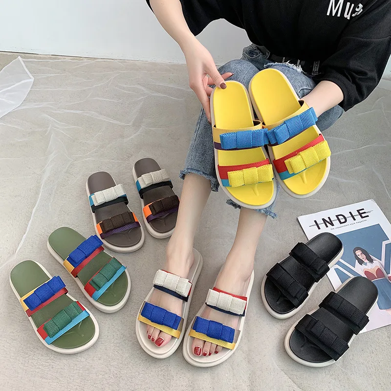 

2021 Summer New Arrivals Trending Non Slip Rubber Sole Ladies Slides Outdoor Fashion Flip-Flop Beach Sandals Slippers For Women