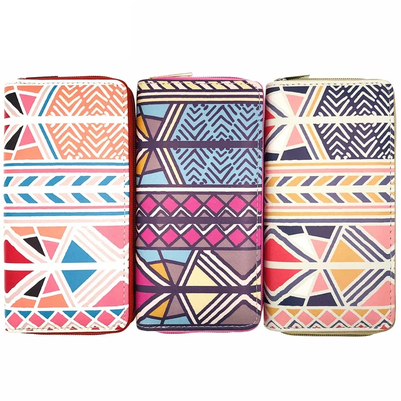 

Ethnic style PU wallet Student lady long zipper wallet zero wallet CERTIFICATE bag handbag factory direct sales