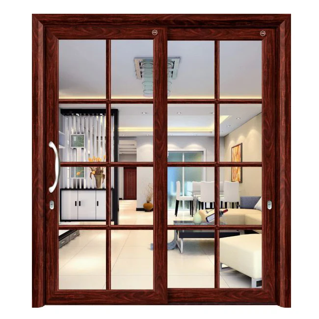 Interior Home Aluminum Clear Glass Aluminum Double Sliding Door For ...