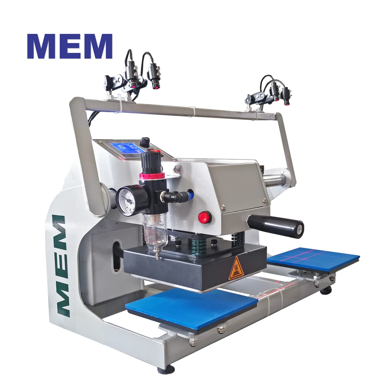 

USA warehouse fast delivery 15x15 cm dual station air operated label heat press sublimation machine for sale