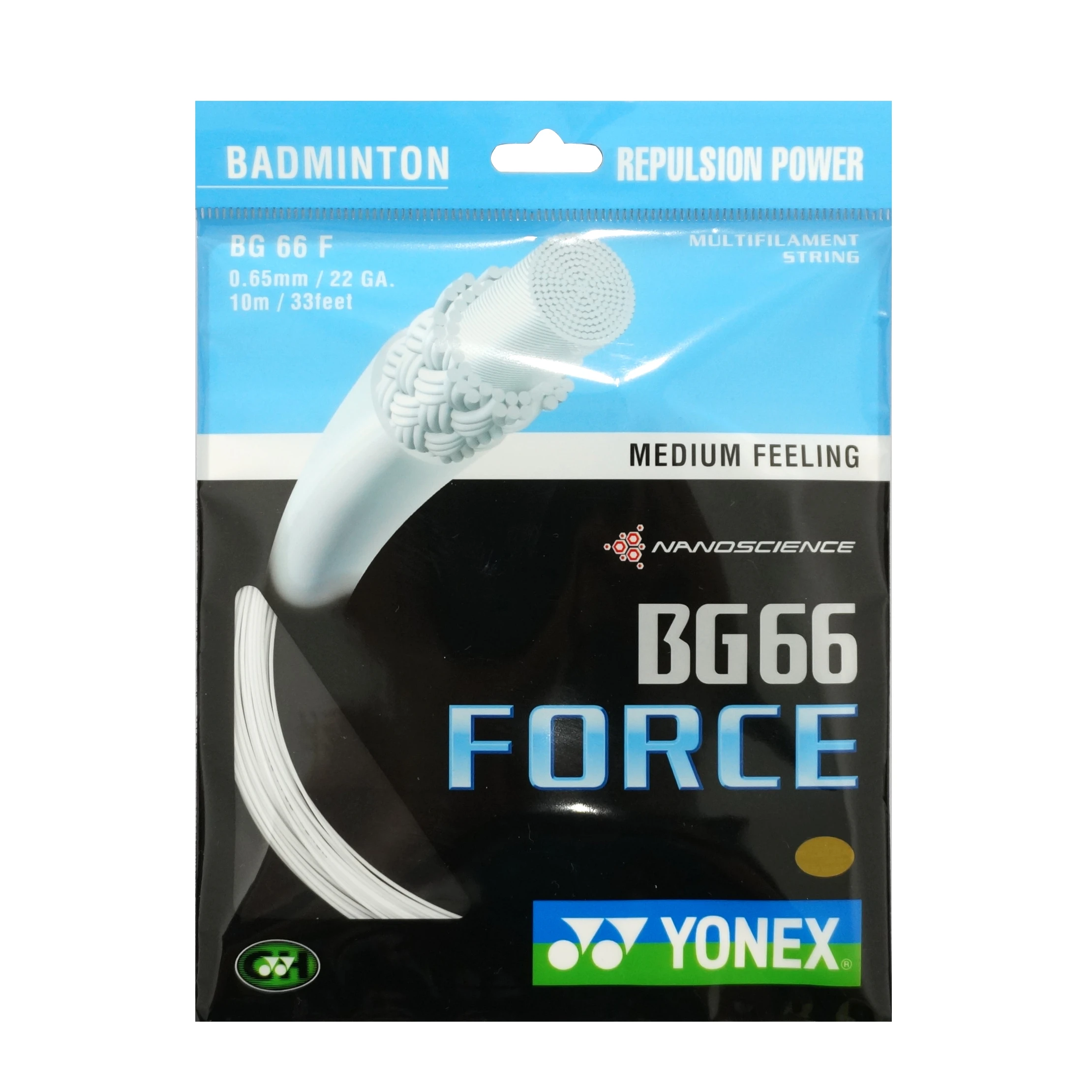 

Yonex badminton racquet string BG66 FORCE 10M, White