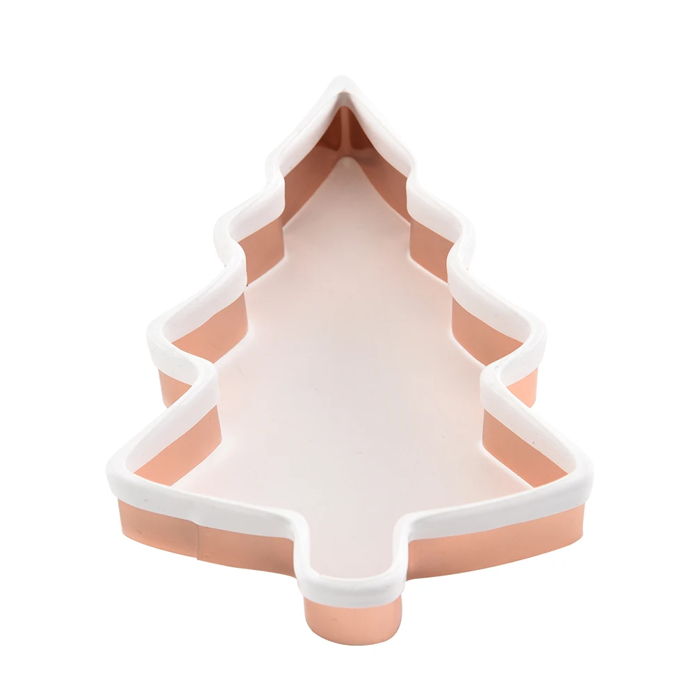 
5Piece Christmas Cookie Cutter Set with Copper Finished with Silicone Dipped 