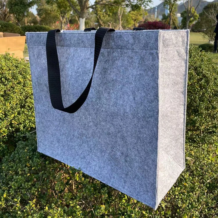 

Wholesale Customized reusable eco-friendly hand made felt tote bag