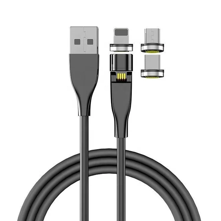 

Megnetic Charging Cable for 12 USB magnetic extension cable USB A to Type C Micro 3A Magnetic Fast Charging, Pearl white, piano black