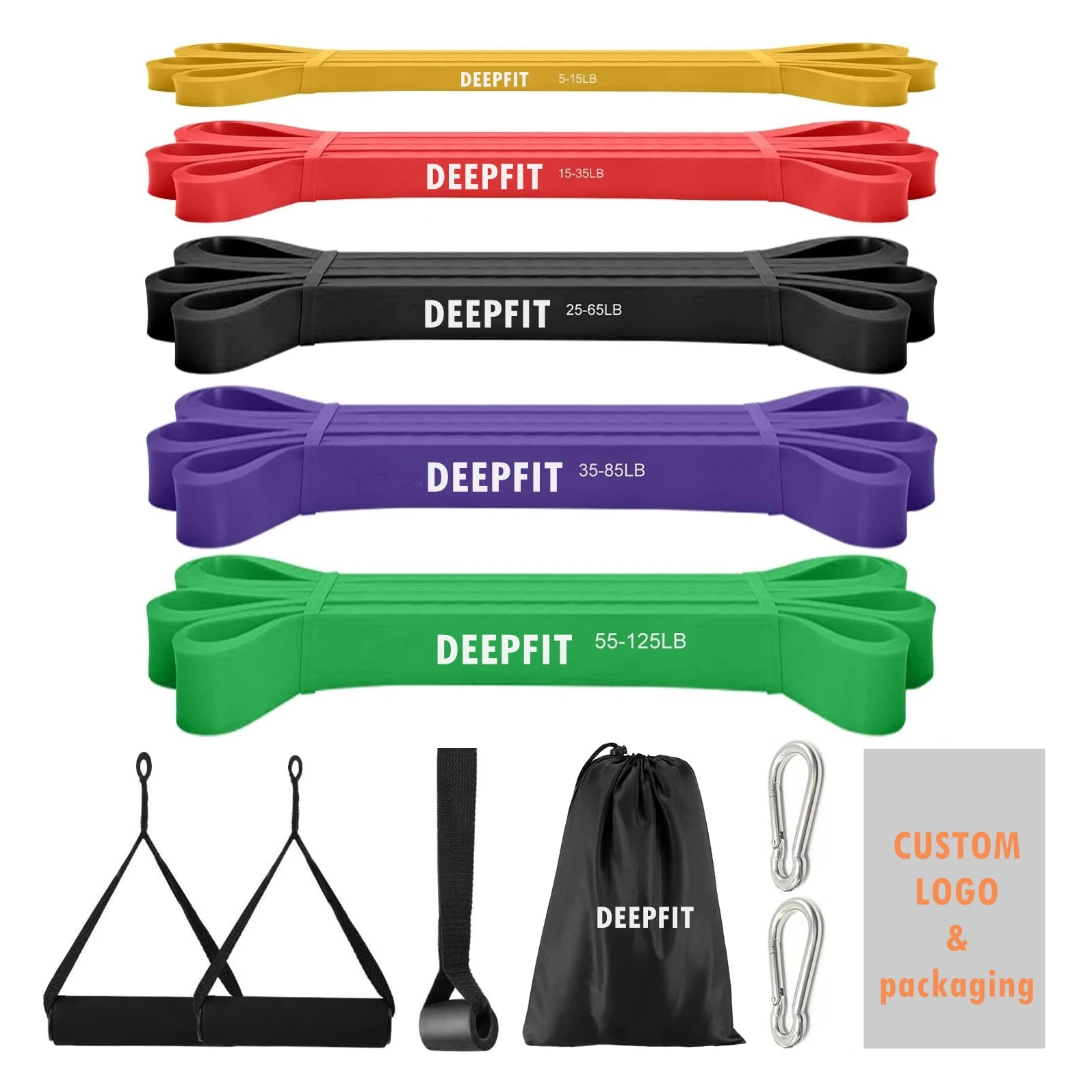 

custom logo latex fitness bandas de resistencia pull up assist band rubber exercise stretch resistance bands set for workout