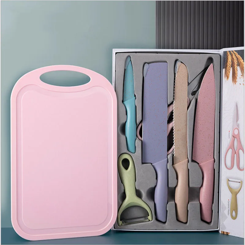 

Environmentally Stainless Material Household Kitchen Fruit Knife Cutting Bread Paring Knife Wheat Straw Knife Set