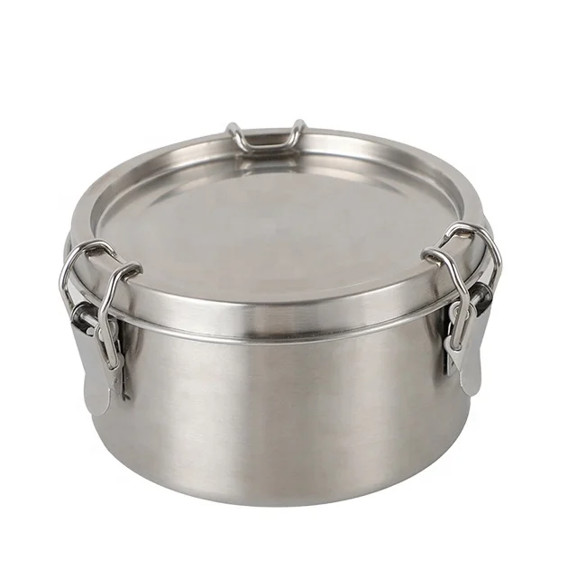

Stainless Steel with Leak Proof Eco Round Lunch Metal Sustainable Zero Waste Eco Friendly Food Storage Container For Kids, Silver