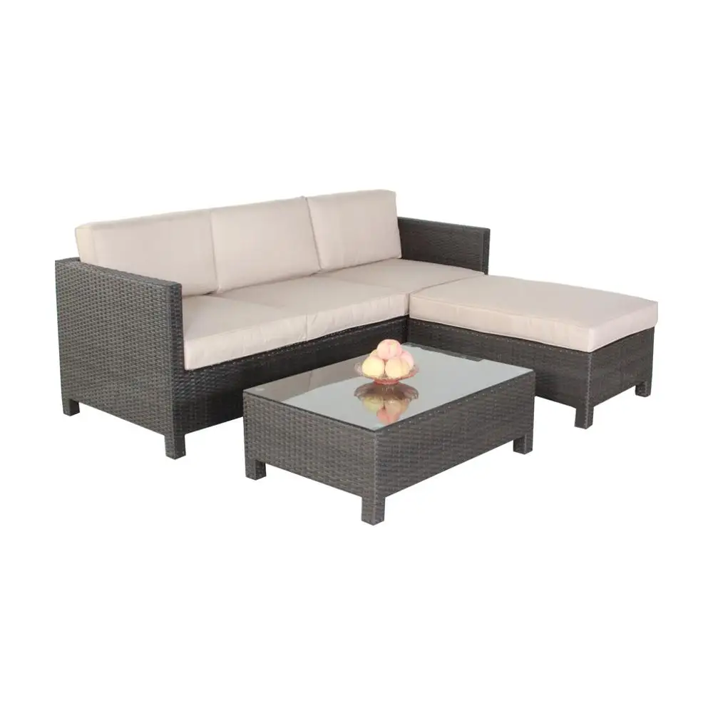 
Patio Sofa Set PE Wicker leisure Rattan Furniture garden Sectional Conversation Outdoor Furniture Sofa Set 4 seater 