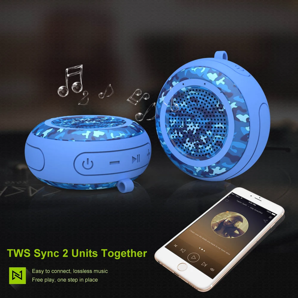 2020 Amazon Hot selling IPX7 Waterproof Speaker Outdoor Mini Portable TF Card Wireless Speaker with Hanging Hook - ANKUX.COM