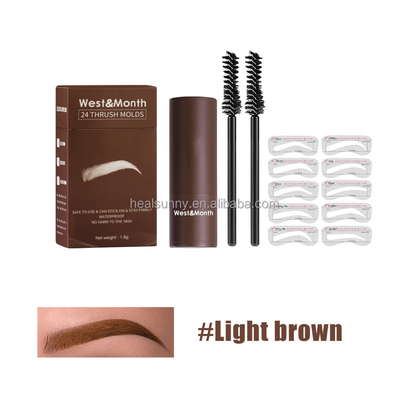 

Private label one step eye brow stamp and stencil stick kit reusable eyebrow stamp shaping waterproof