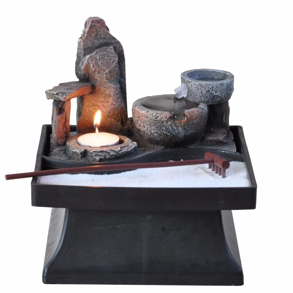 
resin crafts bamboo water fountain mini zen garden 