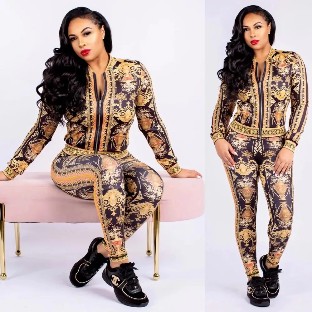 Latest design women 2019 winter outfits sport tracksuits for women