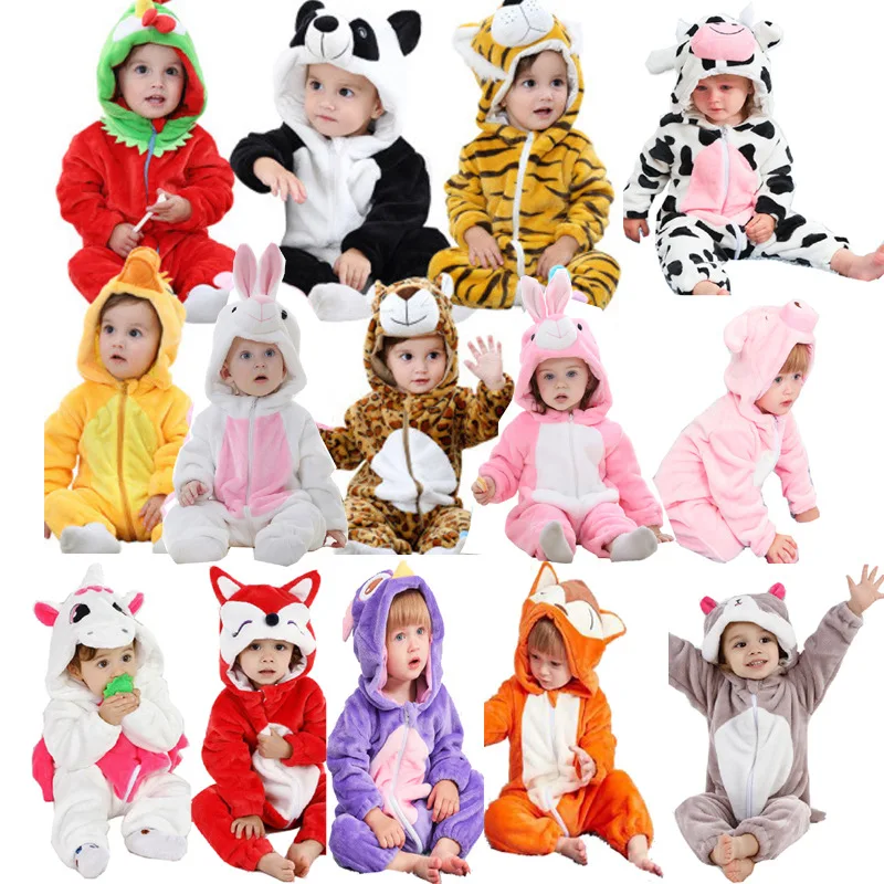 

Hot Selling Online Infant Girls Boys Kids Jumpsuits Newborn Cosplay Clothes Winter Animal Baby Rompers