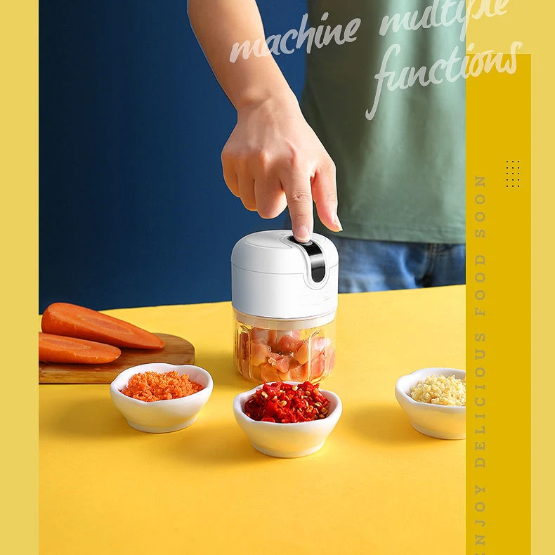 

Multi-function Vegetable Cutter Kitchen Gadgets Food Processor Mini Garlic Grinder electric Garlic Chopper, Black