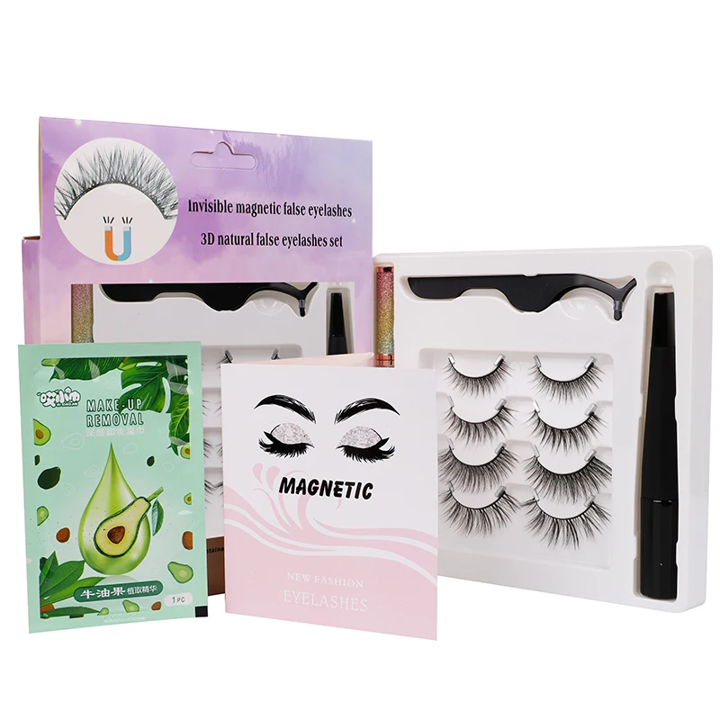 

2021 Hot Style Premium Magnetic Eyelashes Magnetic Eyeliner with Glue Pen And Eyeliner Kit