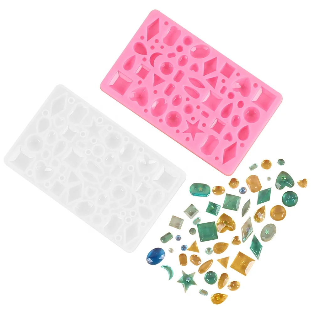 

Hot Sale DIY Crystal Drop Silicone Mold Set 83PCS Handmade Pendant Epoxy Resin Silicone Molds For Resin Jewelry, Transparent