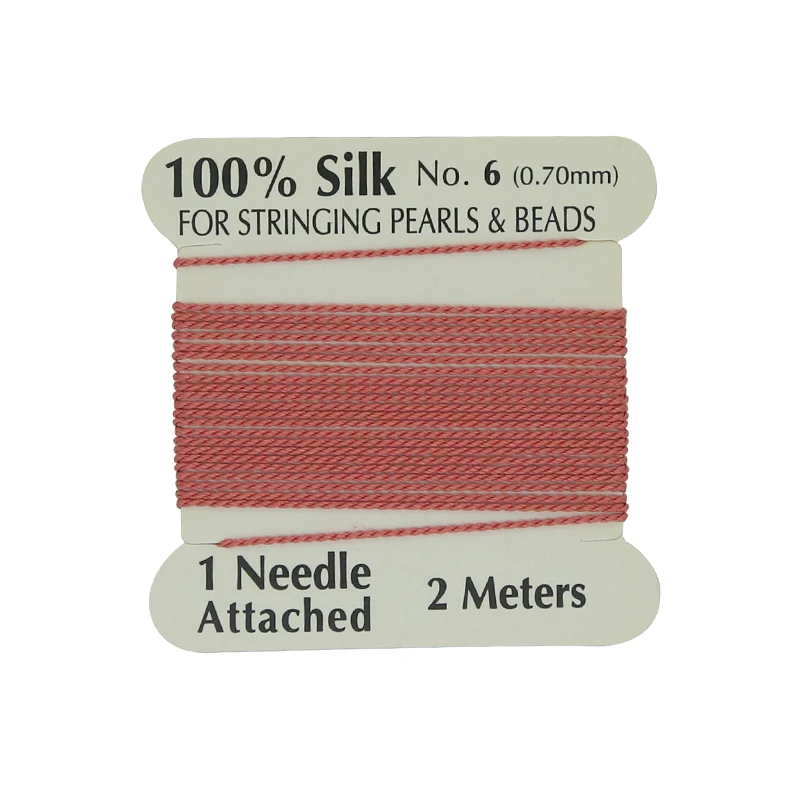 

Hobbyworker Wholesale 100% Coral Color Natural  Silk Cord for Jewelry