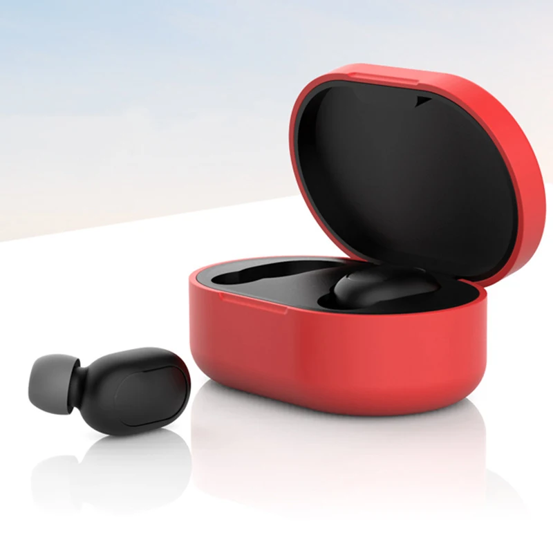 

Case Airdots 2 Silicone Case with Hook Earphone Protective Cover for Xiaomi Redmi Airdots Blue tooth Earphone